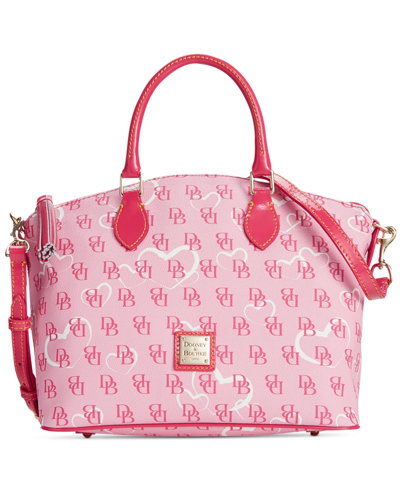 Lyst Dooney Bourke Signature Hearts Satchel In Pink Gallery
