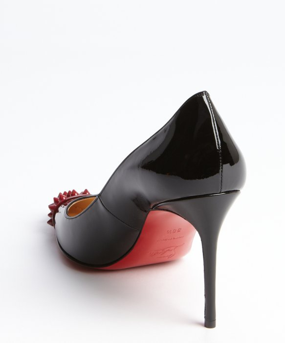 Christian louboutin Patent Leather Spiked Toe Geo Pointed Toe ...