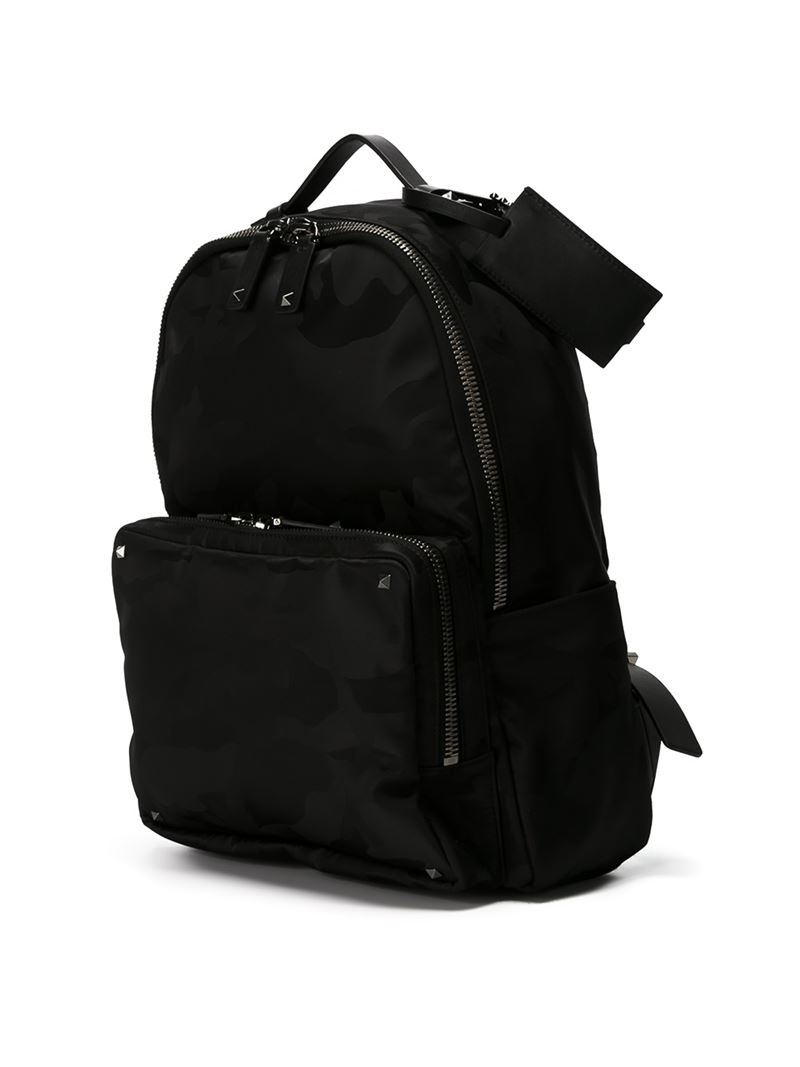 Lyst - Valentino Camouflage Backpack in Black for Men