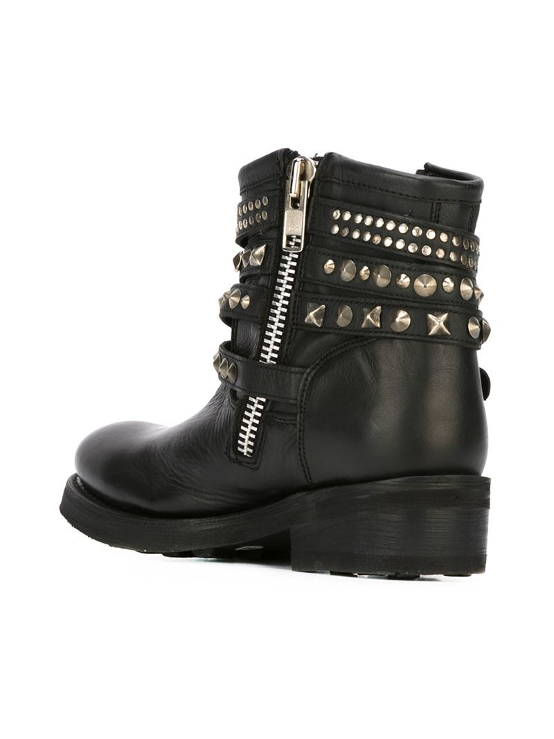 biker boots with studs womens