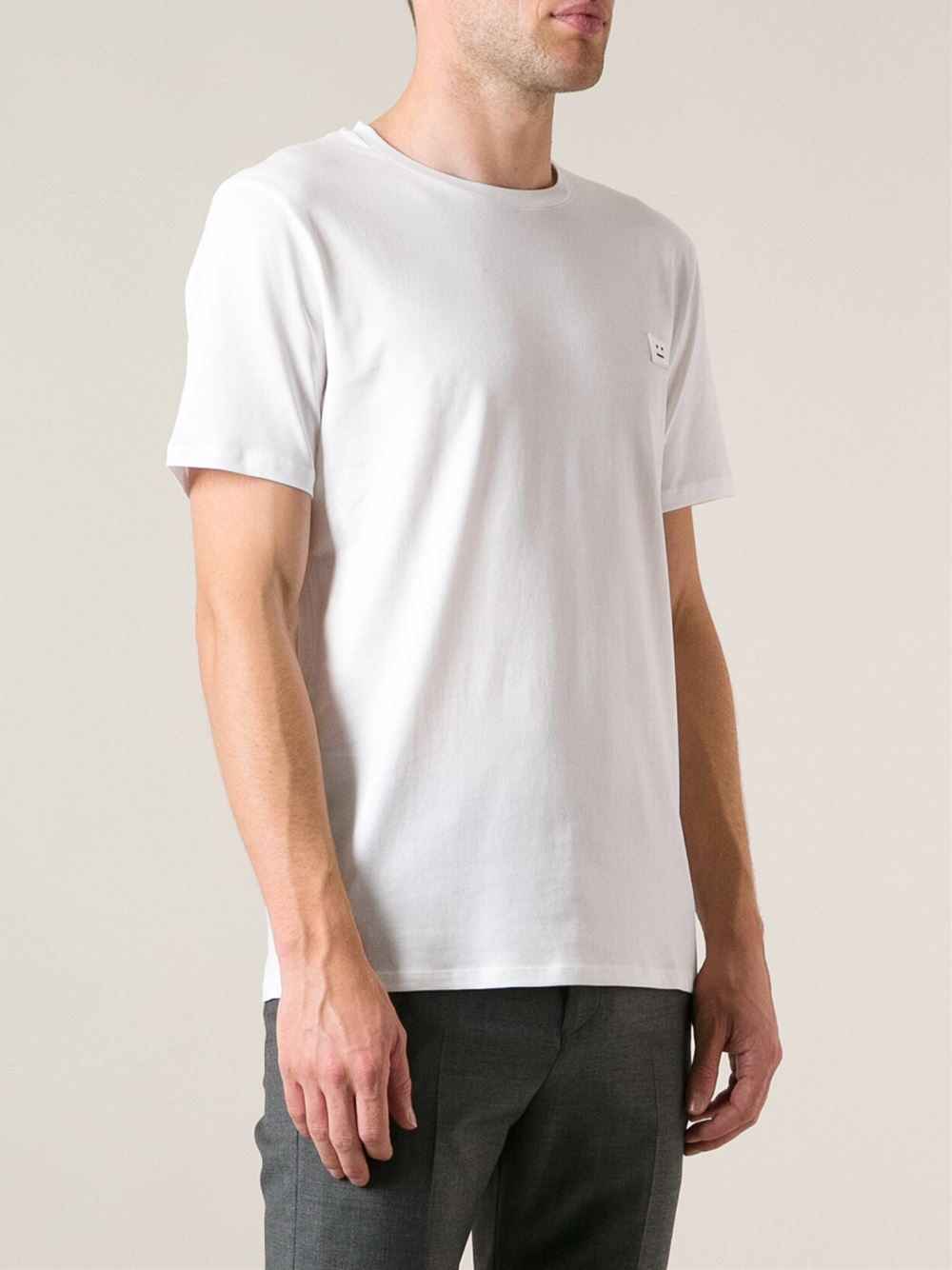Lyst - Acne Studios 'Measure-Face Badge' T-Shirt in White for Men