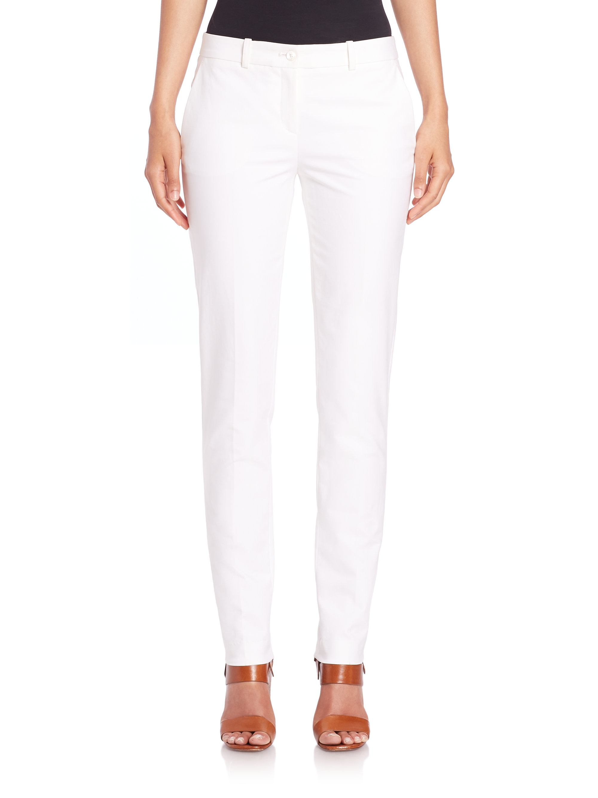 Lyst - Michael Kors Stretch-cotton Skinny Pants in White