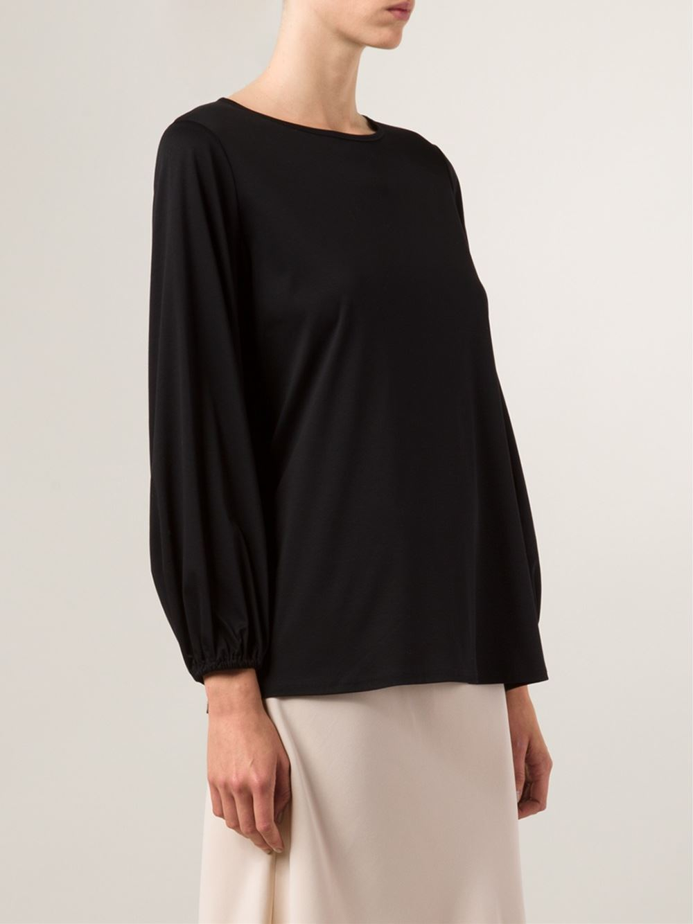 The row Lantern Sleeve Sweater in Black | Lyst