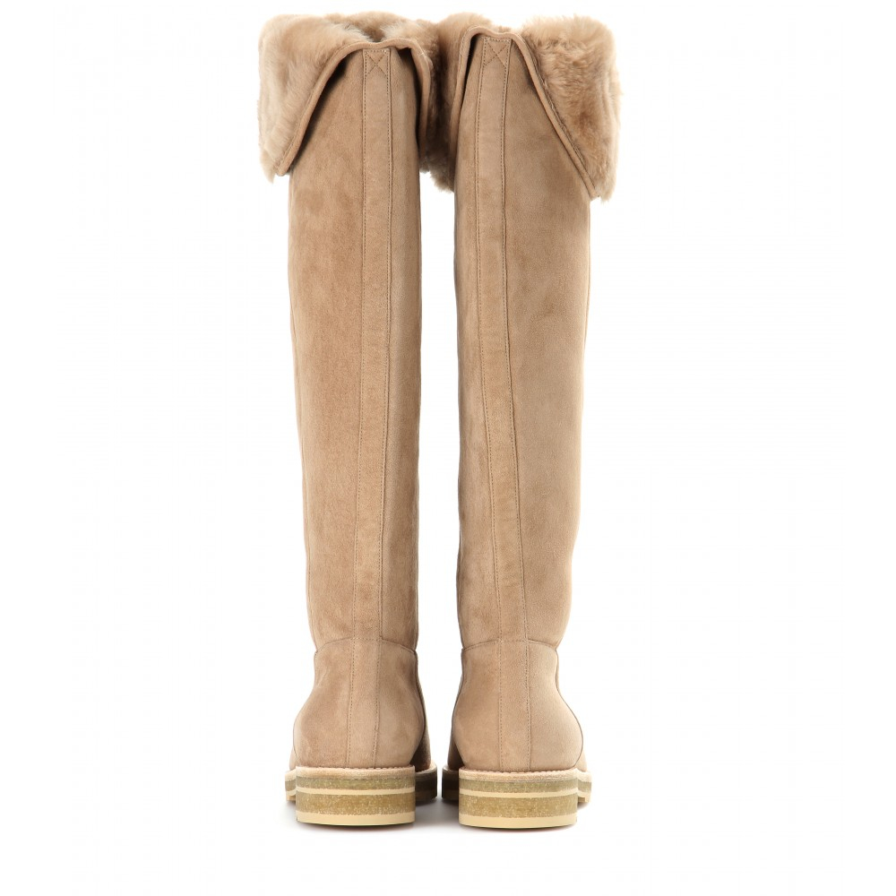 Loro Piana Morgex Shearling Boots in Cognac (Natural) - Lyst