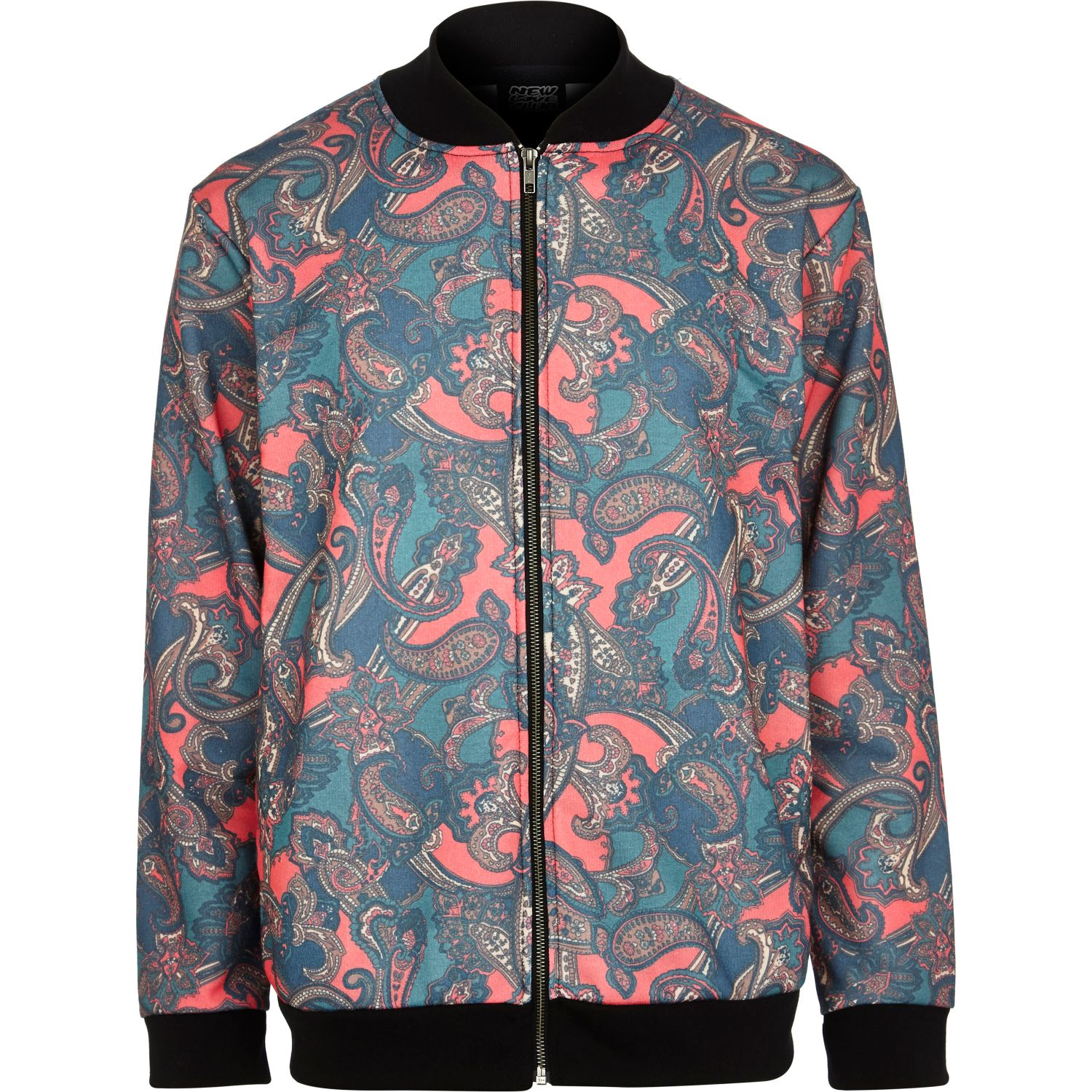 River Island Red New Love Club Paisley Bomber Jacket in Blue for Men ...