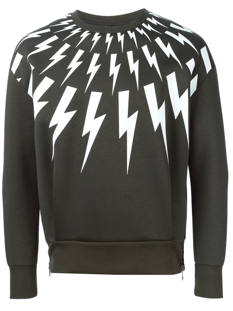 Lyst - Neil Barrett Lightning Bolt Sweatshirt in Gray for Men