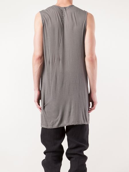 Drkshdw By Rick Owens Sleeveless Tunic Top in Gray for Men (grey) | Lyst