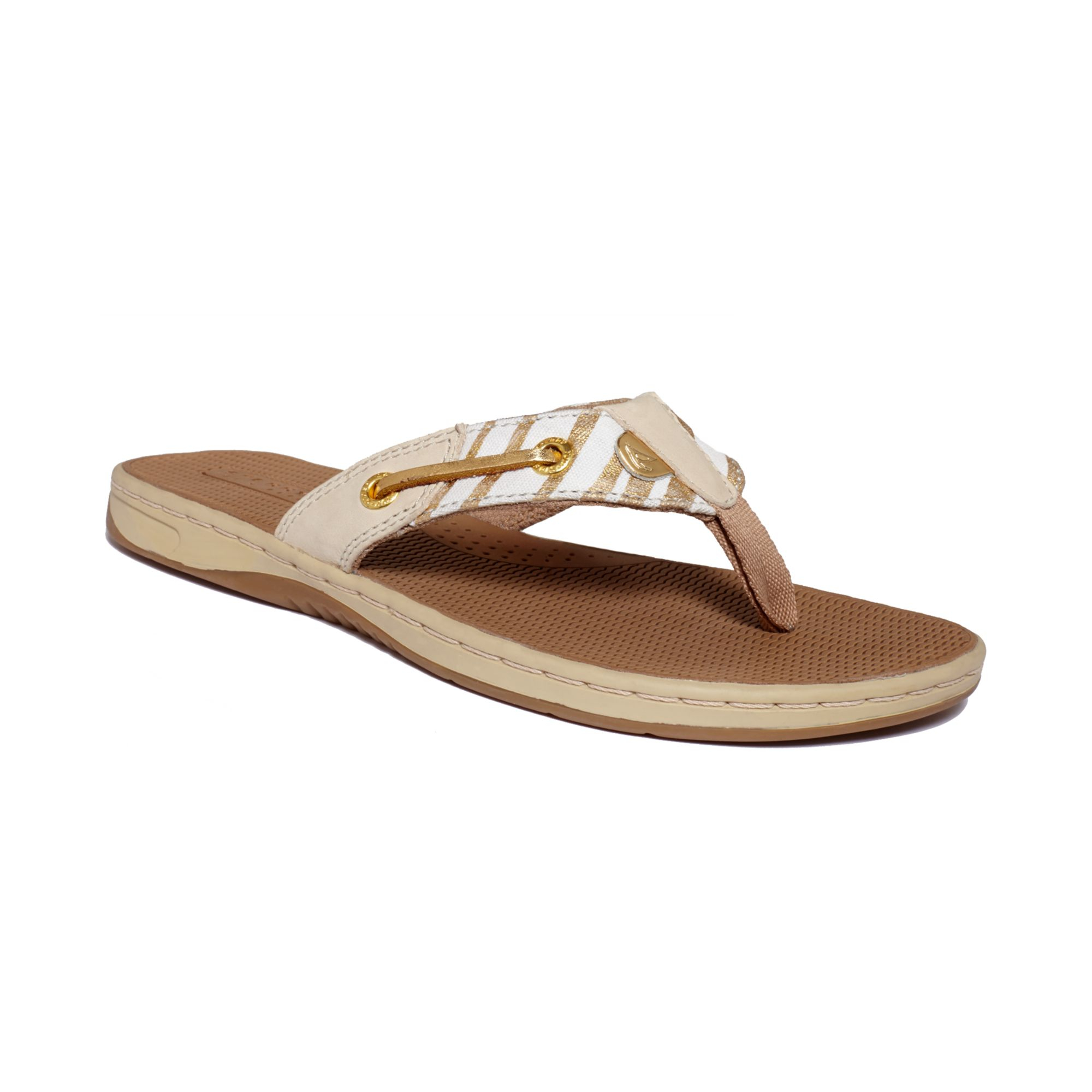 Sperry top-sider Womens Seafish Thong Sandals in Metallic | Lyst