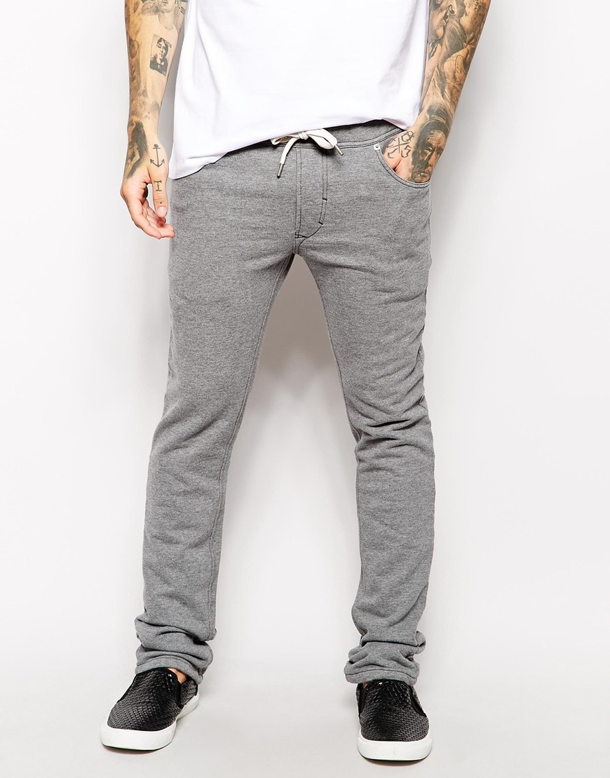 Lyst - Diesel Sweat Trousers Train Thavar C Slim Open Hem in Gray for Men