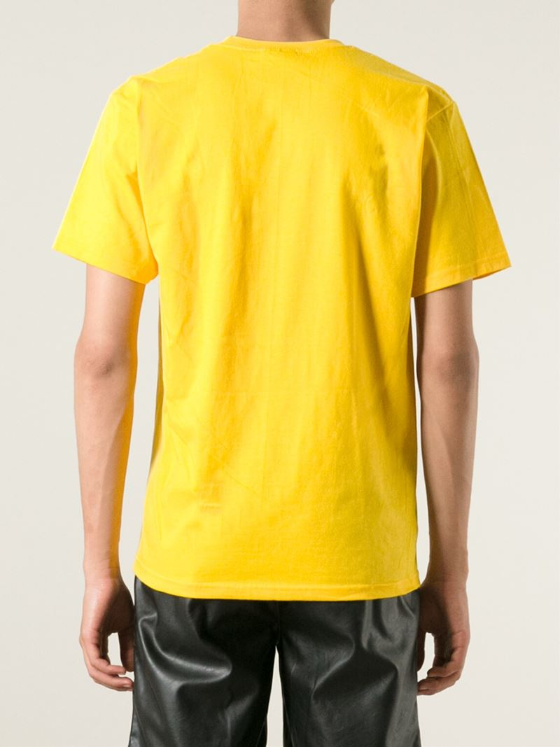 Lyst - Stussy Logo Print T-Shirt in Yellow for Men