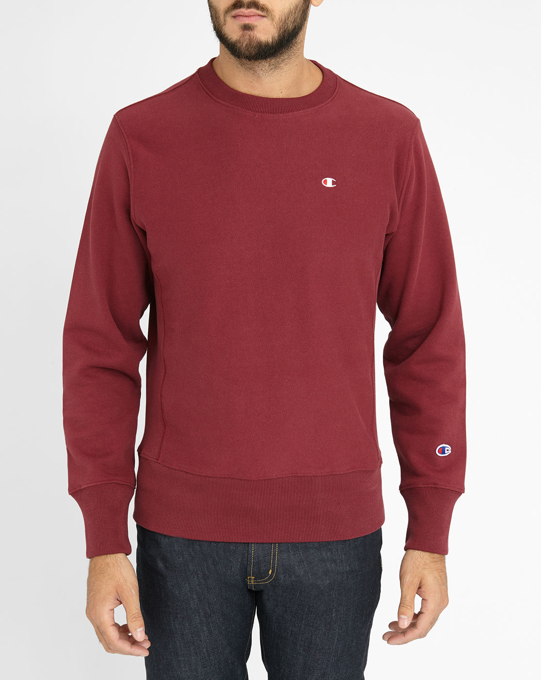 Champion Burgundy Original Reverse Weave Sweatshirt in Red for Men | Lyst