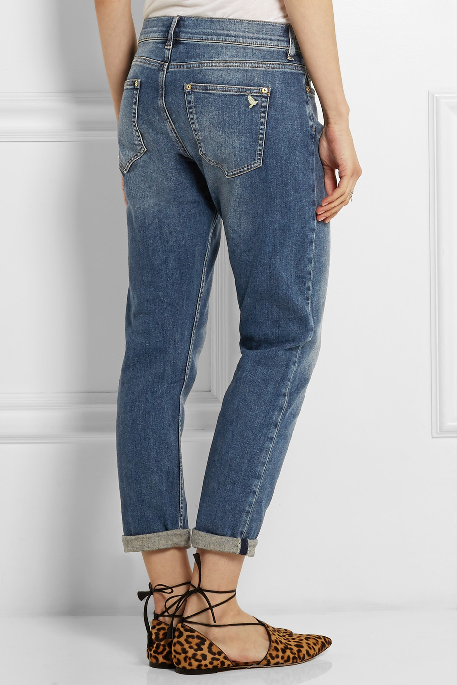 Lyst - M.I.H Jeans The Tomboy Mid-Rise Slim Boyfriend Jeans in Blue