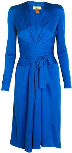 Issa Sapphire Silk-Jersey Wrap Dress in Blue (sapphire) | Lyst