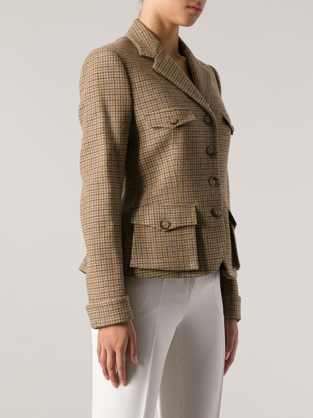 Lyst - Ralph Lauren Jess Tweed Jacket in Brown