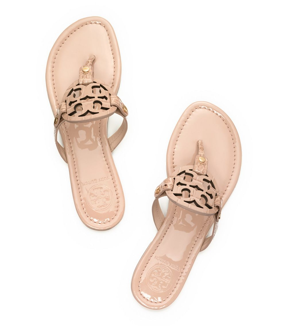 Lyst - Tory Burch Croc Print Miller Sandal in Metallic