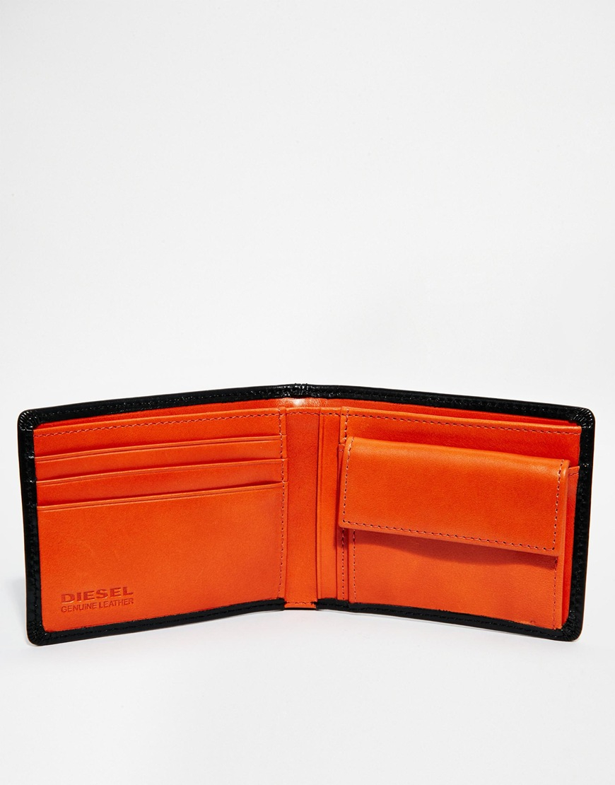 Lyst Diesel Hiresh Xs Billfold Leather Wallet With Coin Pocket in