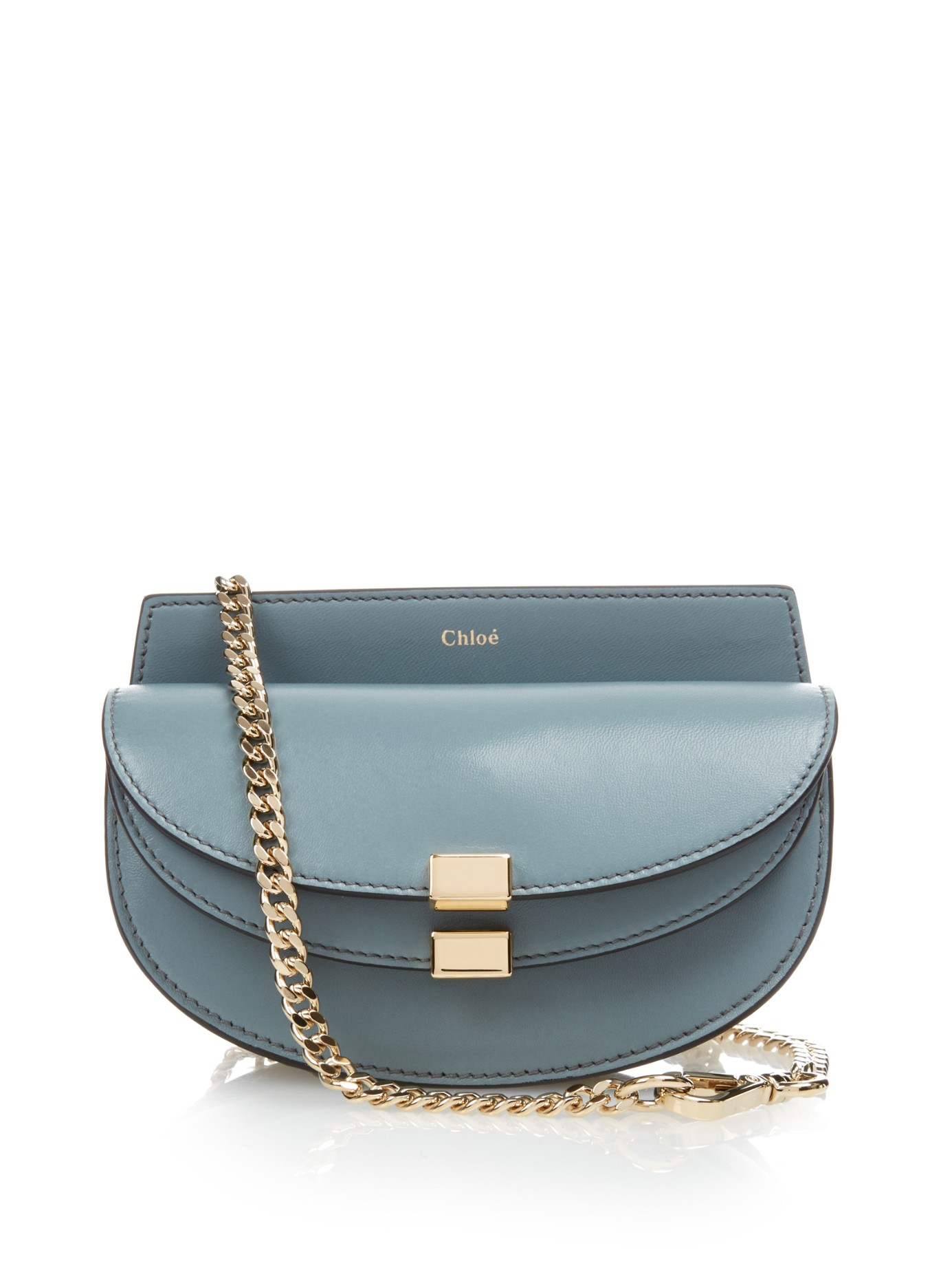 Chloé Georgia Leather Cross-body Bag in Blue | Lyst