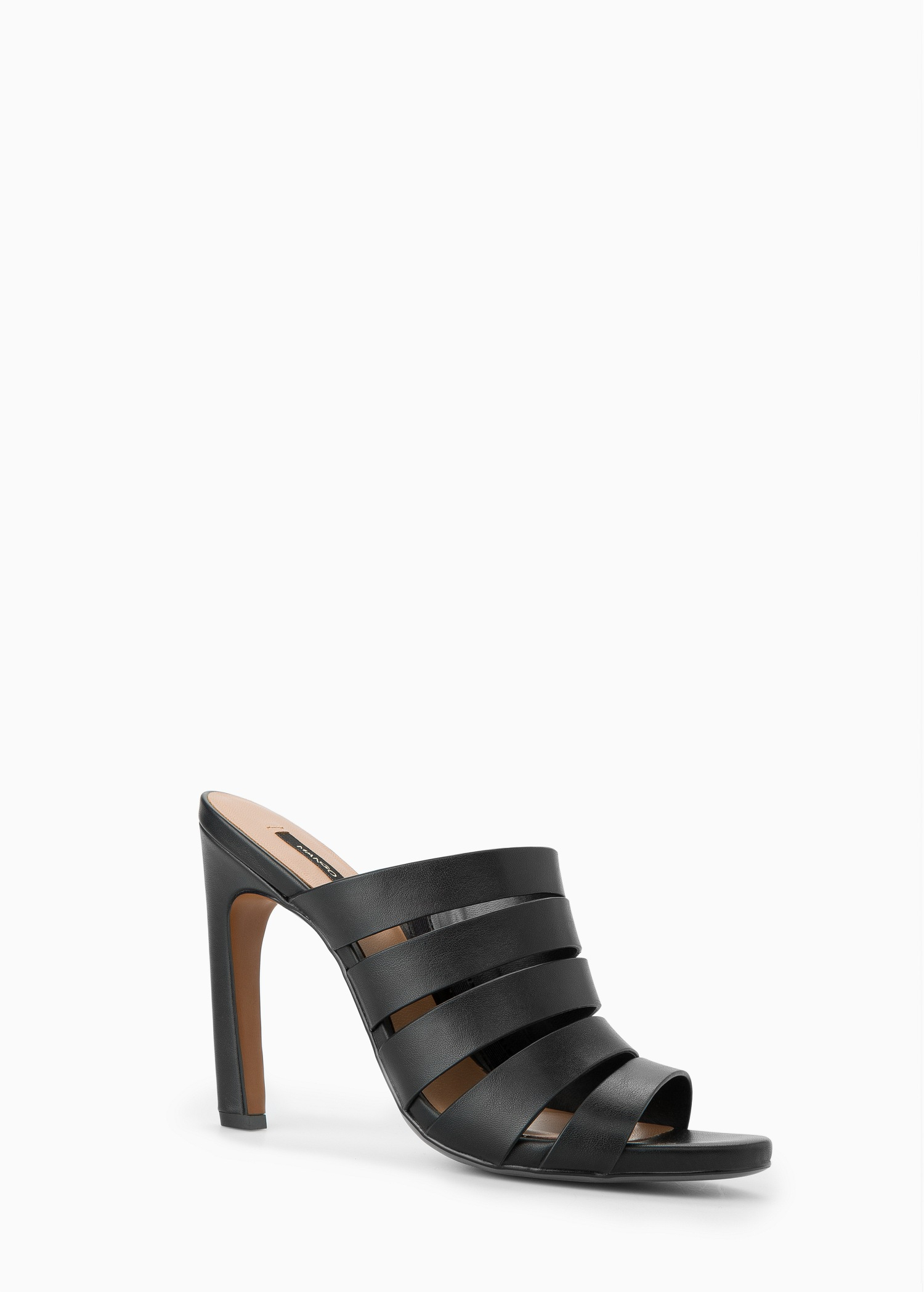 mango heel leather mules