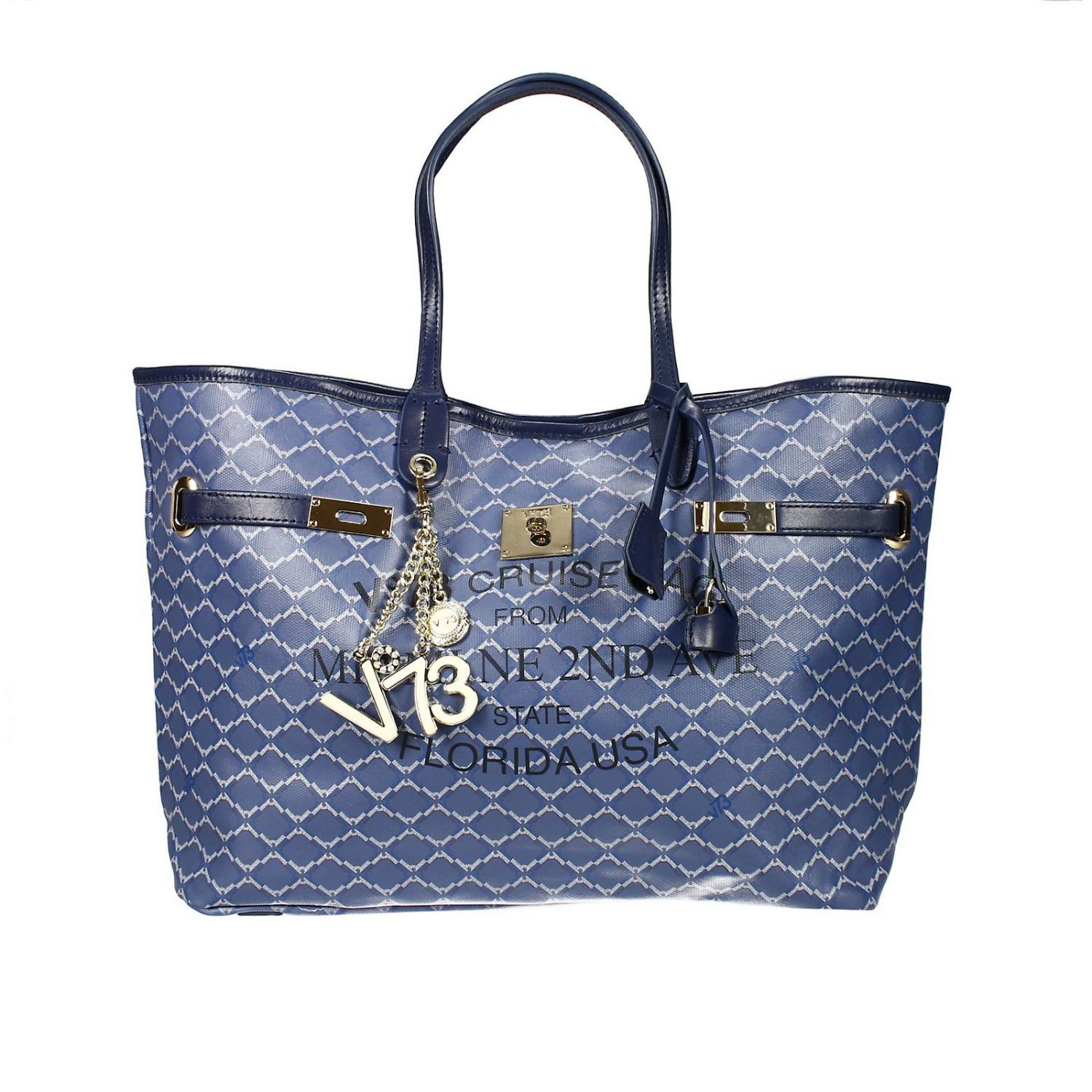 V73 Handbag Miami Coated Canvas Big Shopping Bag in Blue Lyst
