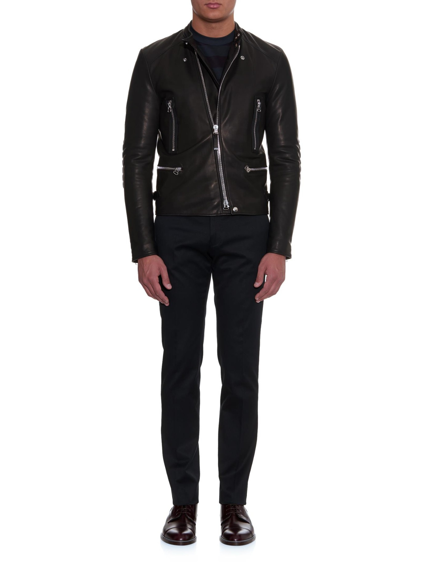Lanvin Leather Biker Jacket In Black For Men Lyst Gallery