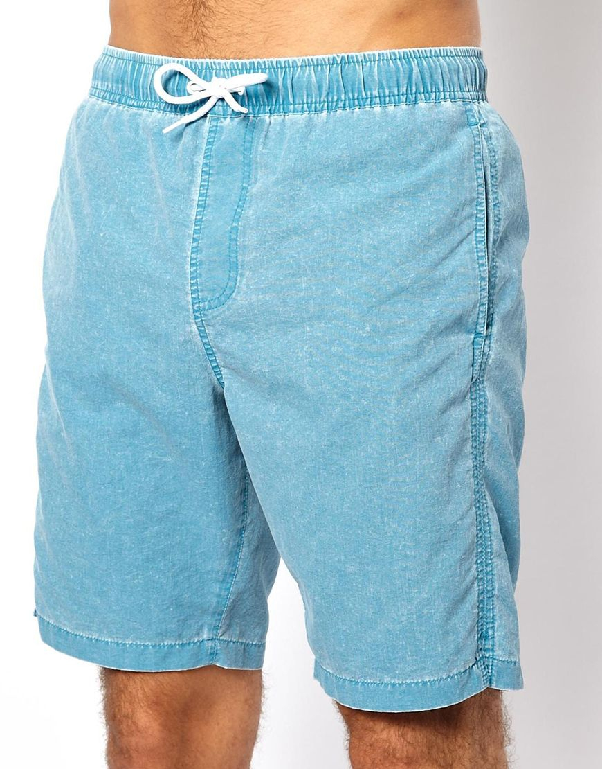 Asos Swim Shorts In Long Length In Blue For Men Lyst