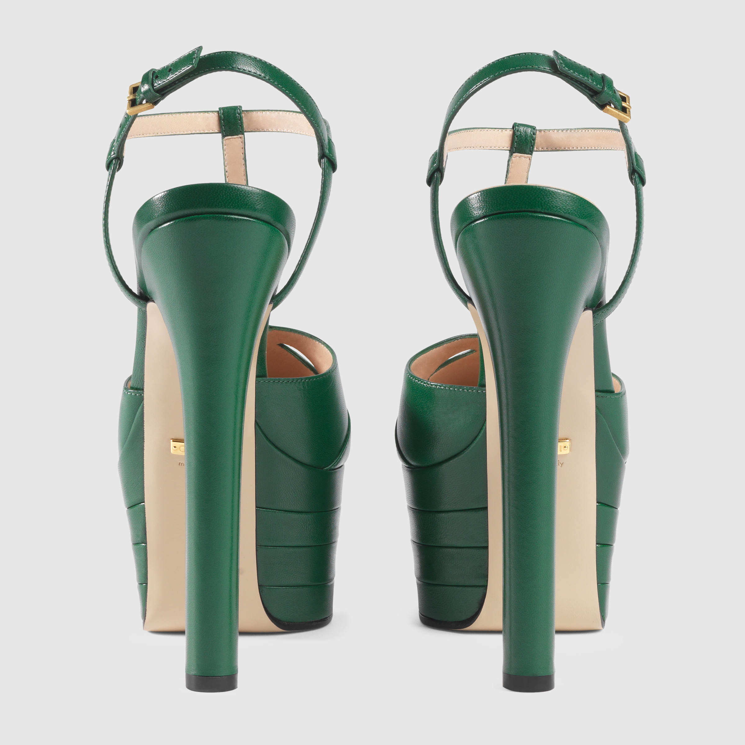 leather platform pump gucci