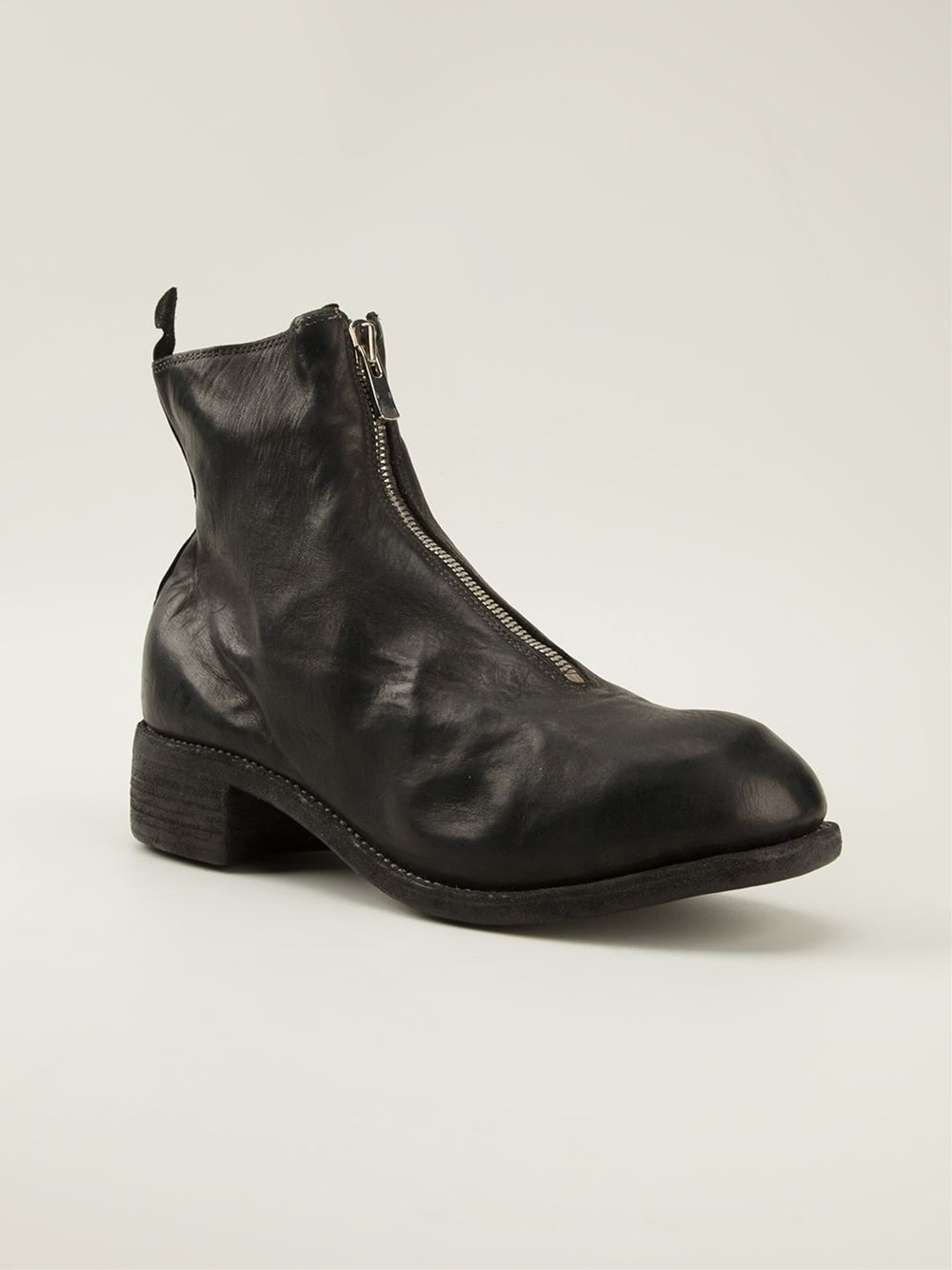 guidi front zip loafers