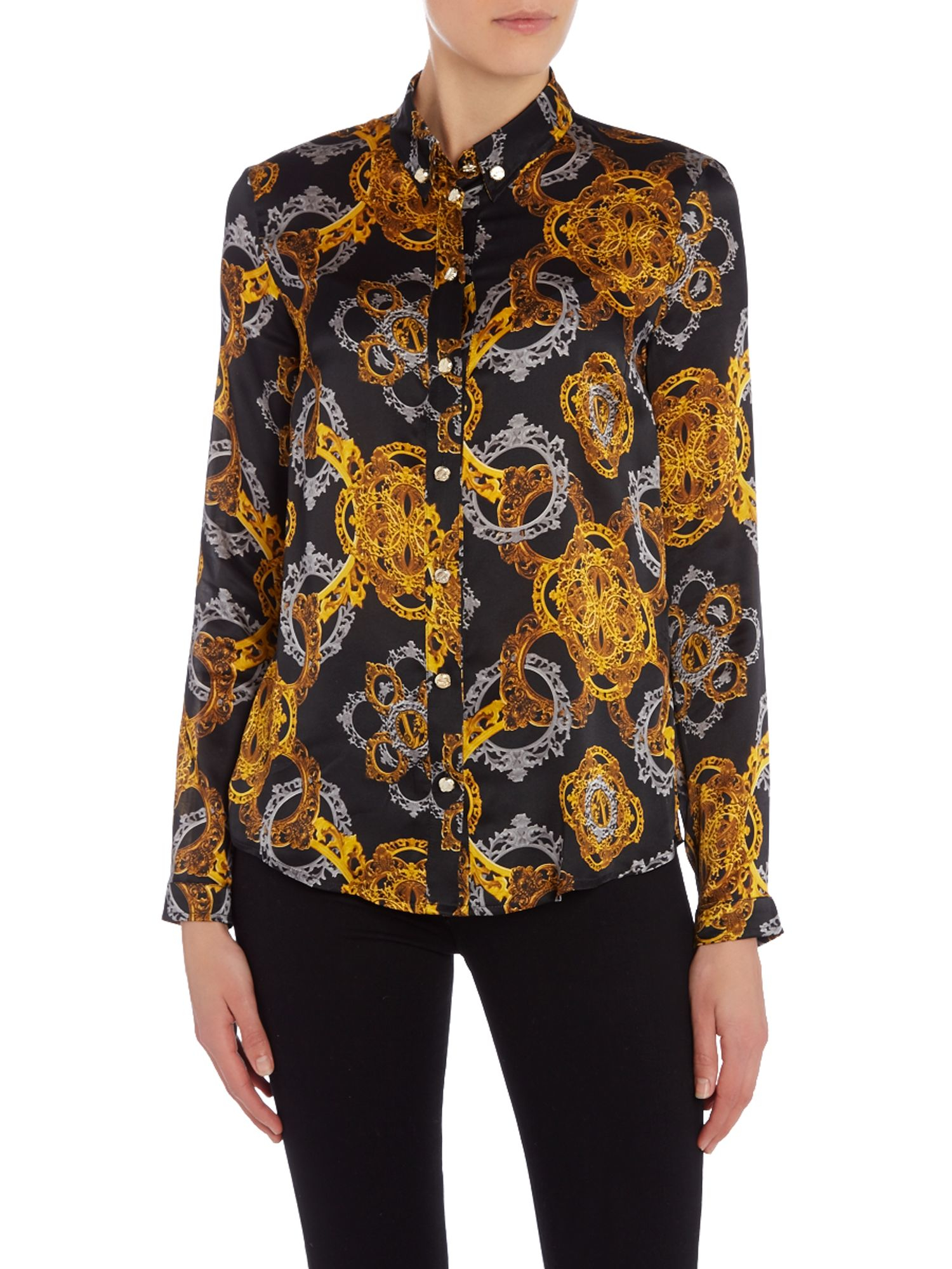 Versace jeans Long Sleeve Print Shirt | Lyst