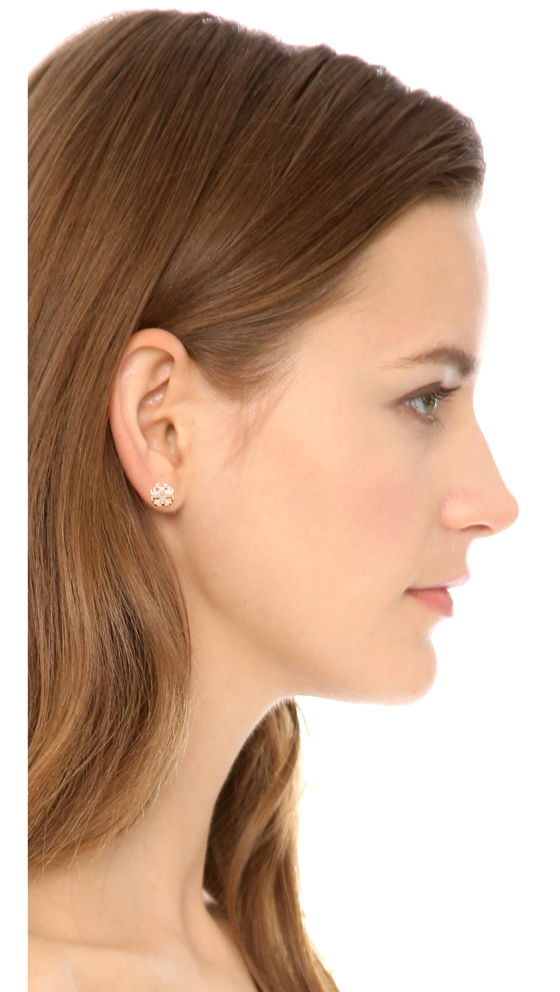 tory burch rose gold studs