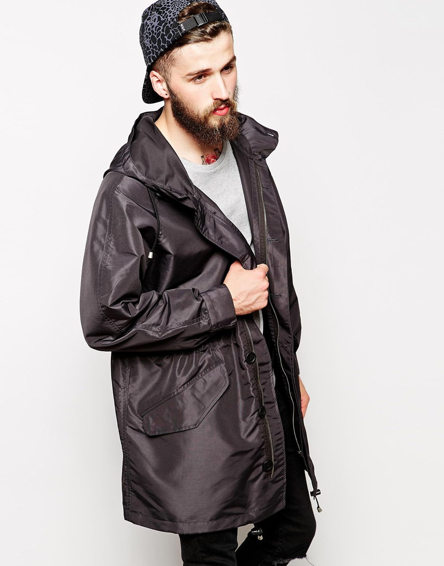 Lyst Asos Parka In Oversized Fit in Gray for Men