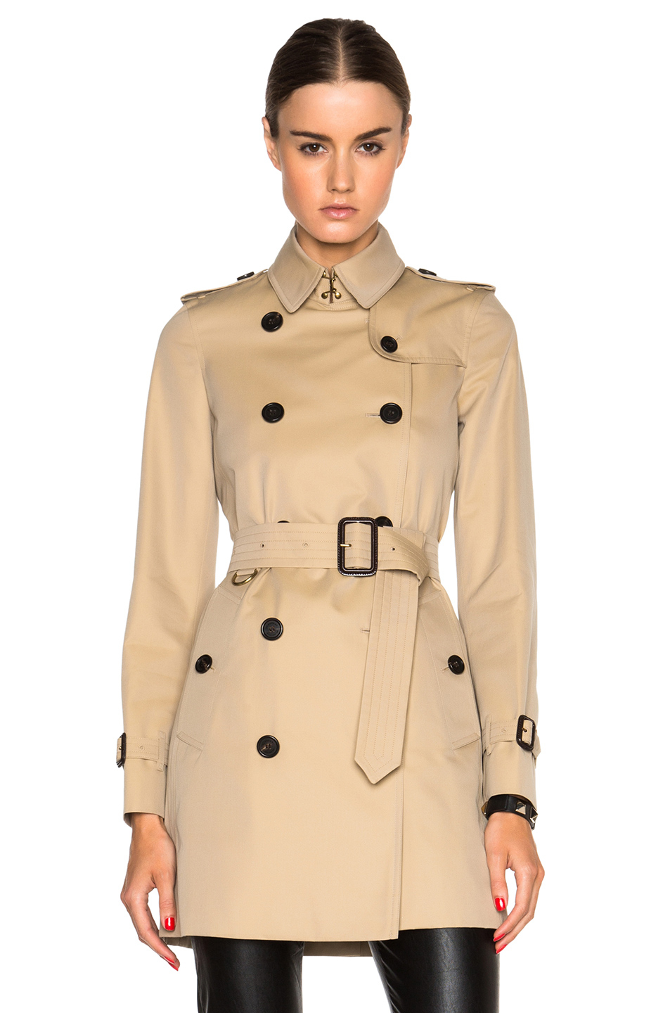 Burberry Kensington Mid Trench Coat in Natural | Lyst
