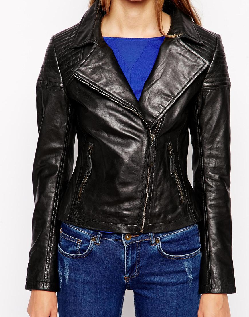 Lyst Barneys Originals Gripey Leather Biker Jacket With Gallery Women S Cheetah Print Jackets