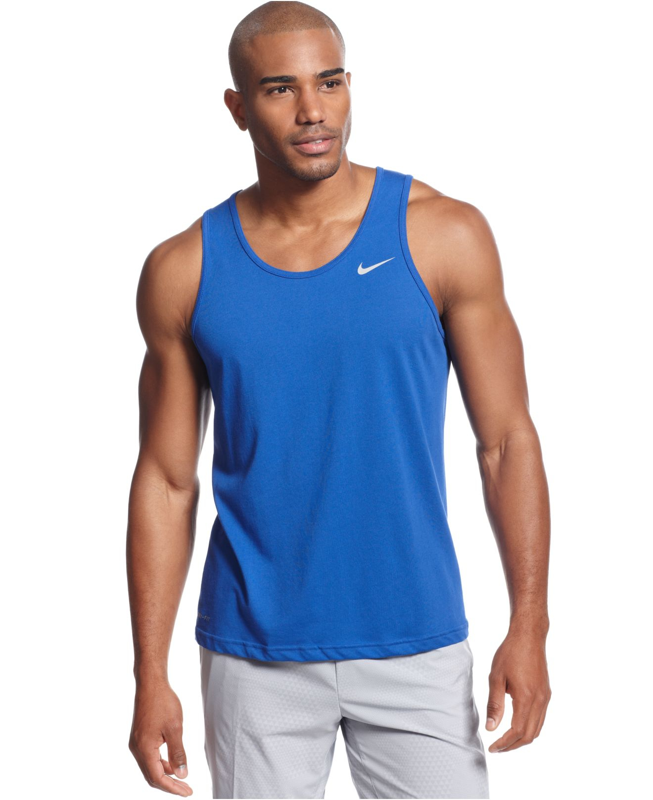 lyst-nike-dri-fit-tank-in-blue-for-men