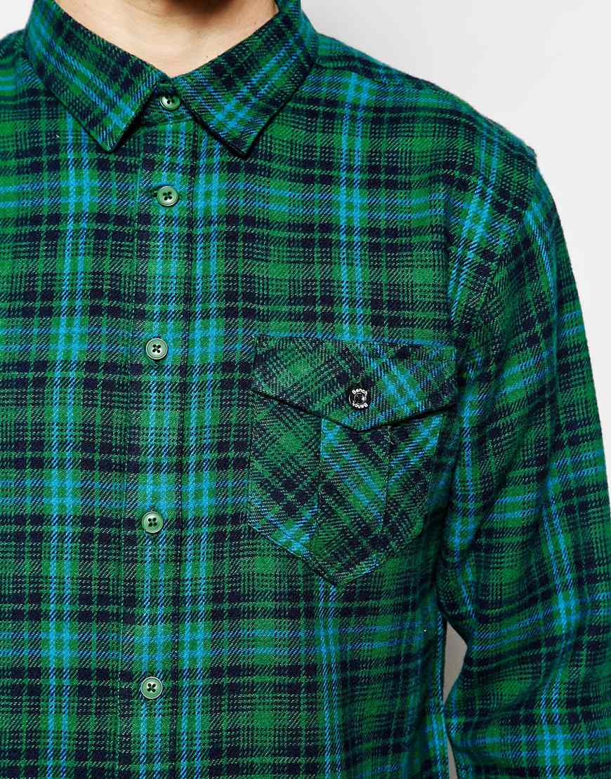 solid green flannel shirt