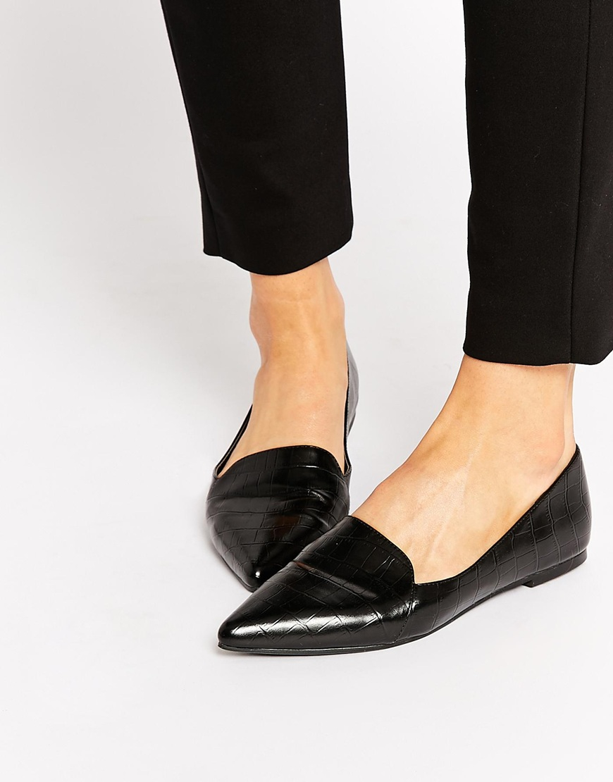 Lyst - Asos Live A Little Pointed Ballet Flats in Black