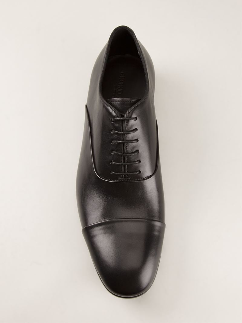 Lyst - Giorgio armani Piped Oxford Shoe in Black for Men