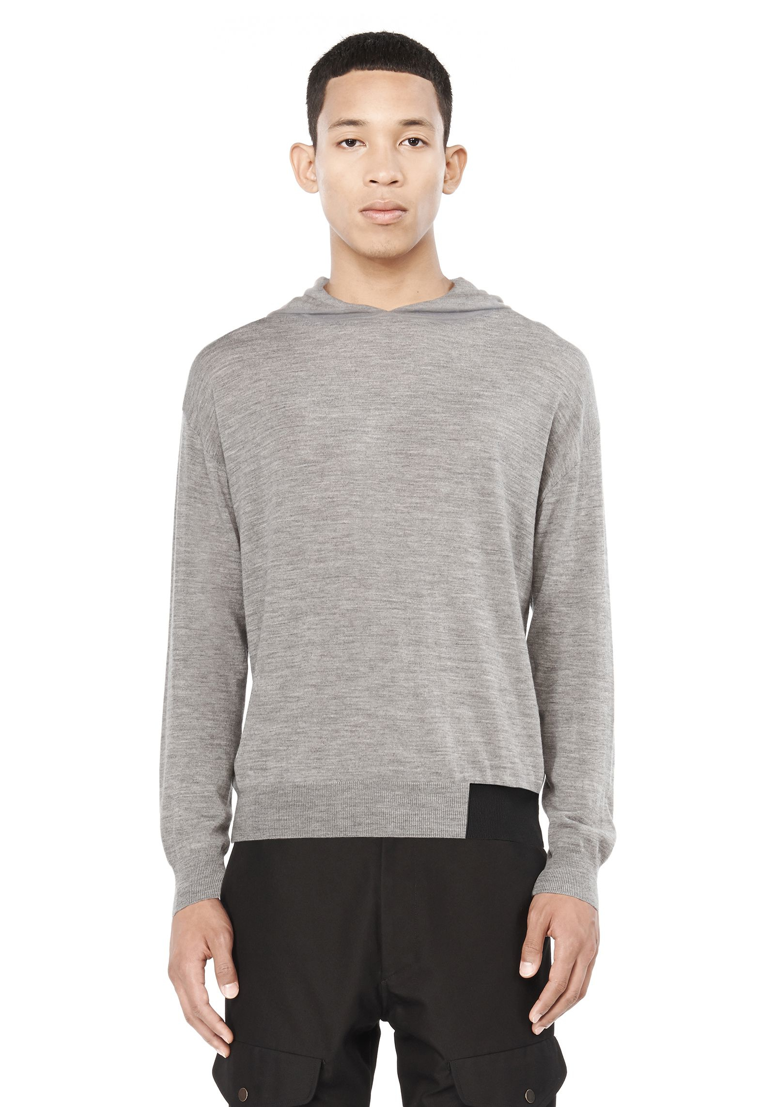 Lyst - Alexander Wang Hoodie Pullover With Contrast Hem in Gray for Men