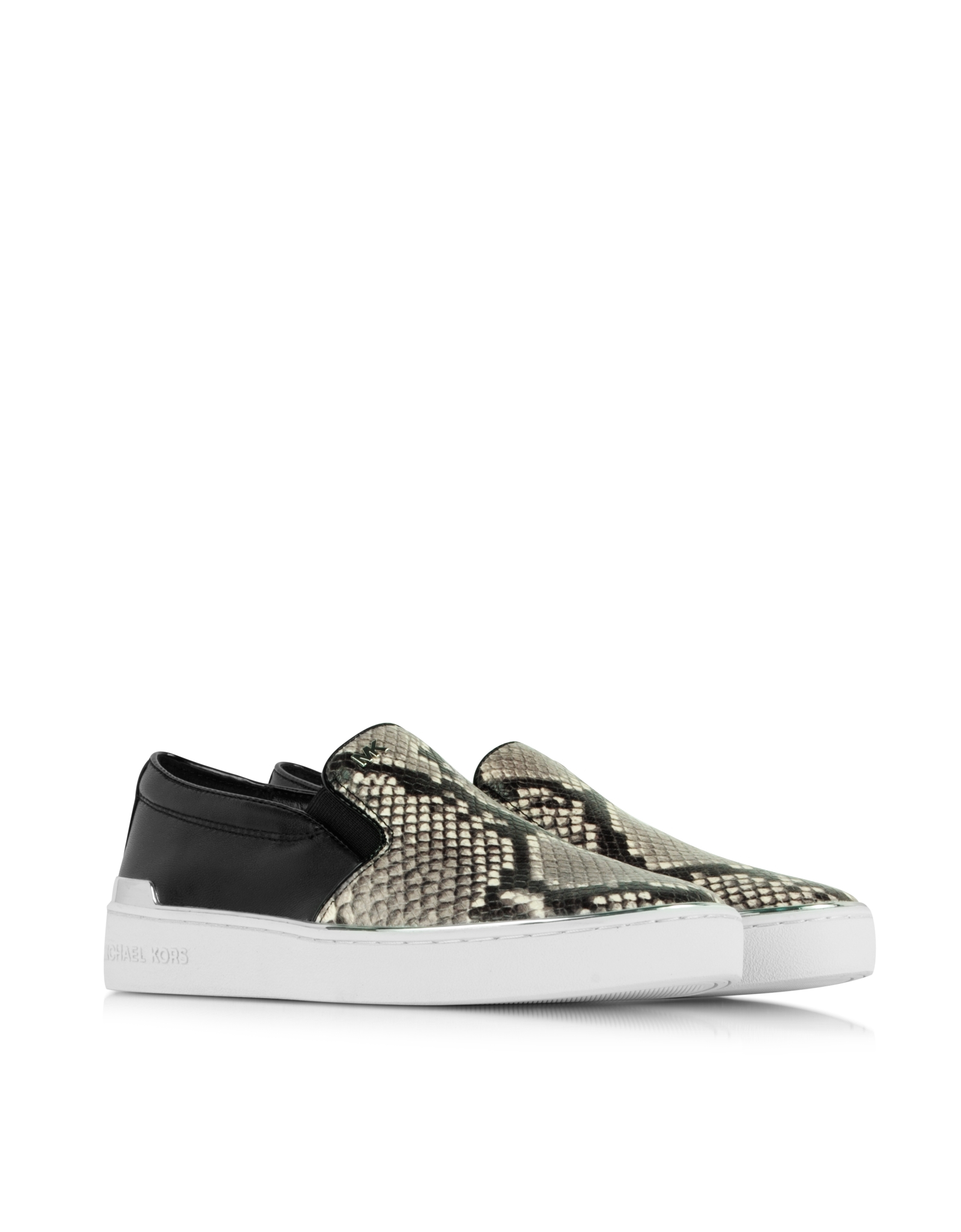 irving python embossed stripe leather sneaker