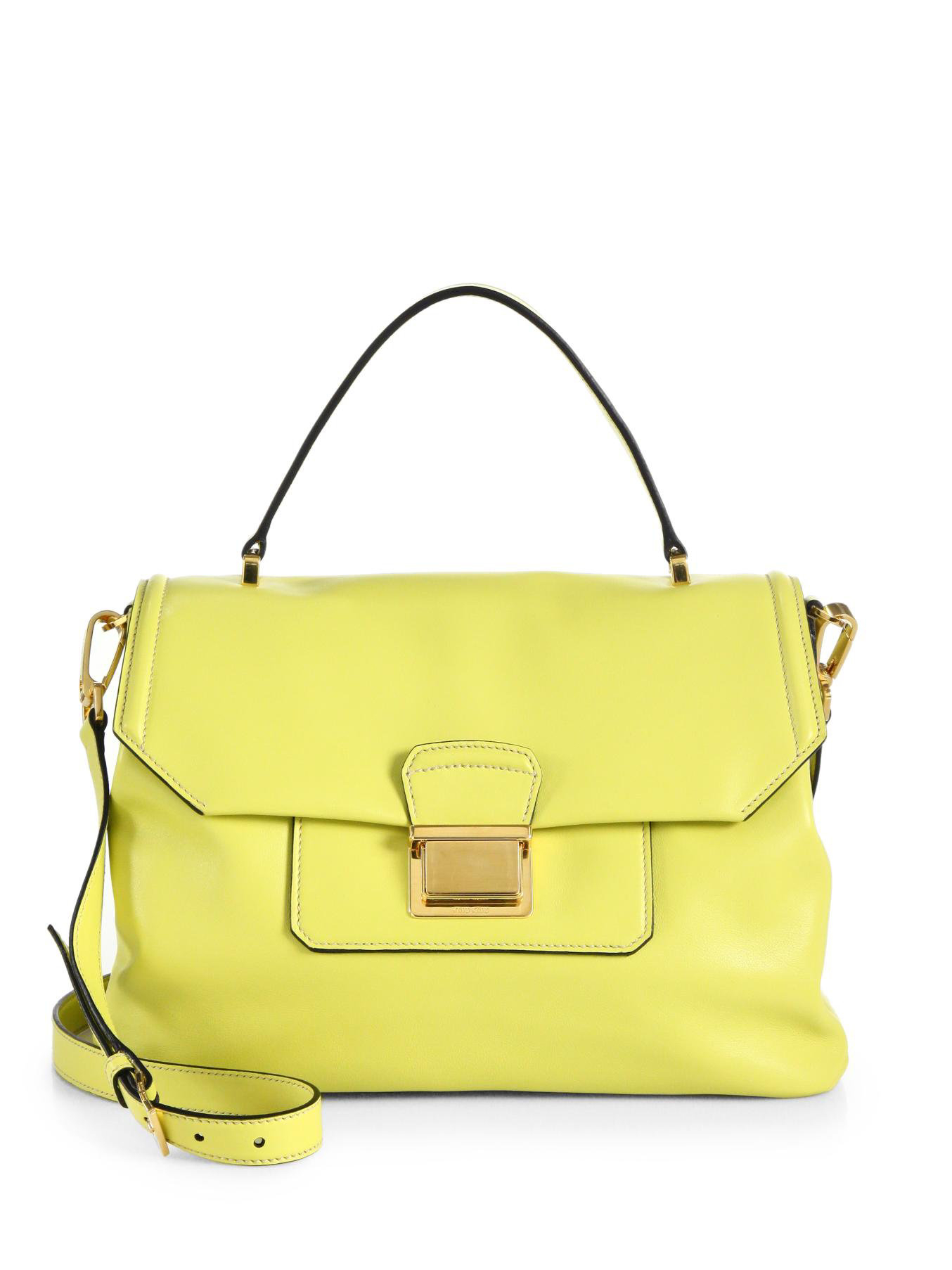 Lyst - Miu miu Medium Top-handle Satchel in Yellow