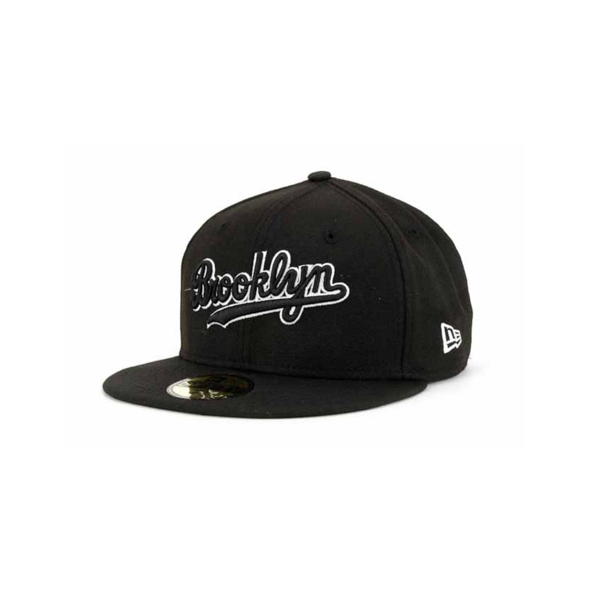 New Era Brooklyn Dodgers Black And White Fashion 59Fifty Cap in Black ...