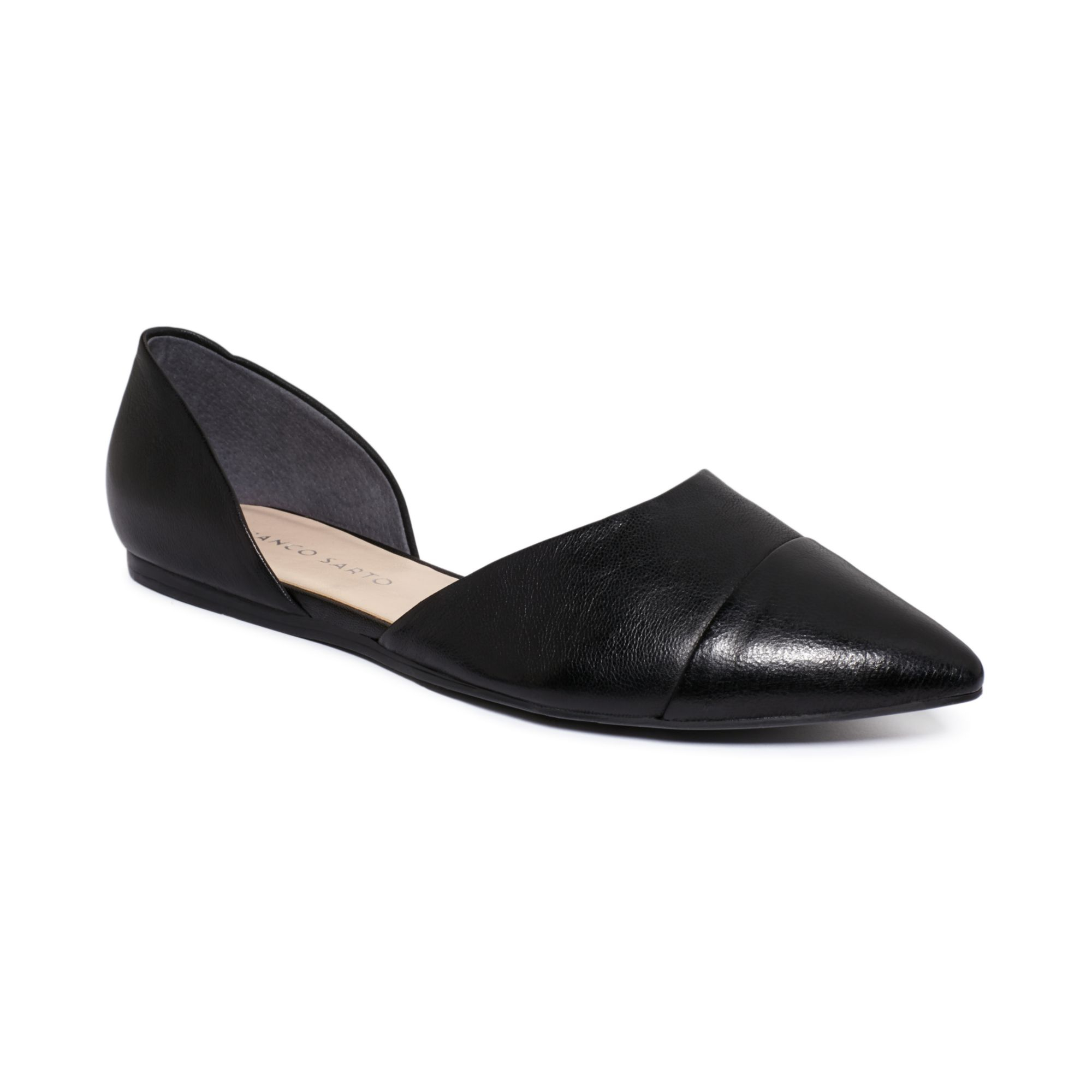 Franco sarto Hawk Two Piece Pointed Toe Flats in Black | Lyst