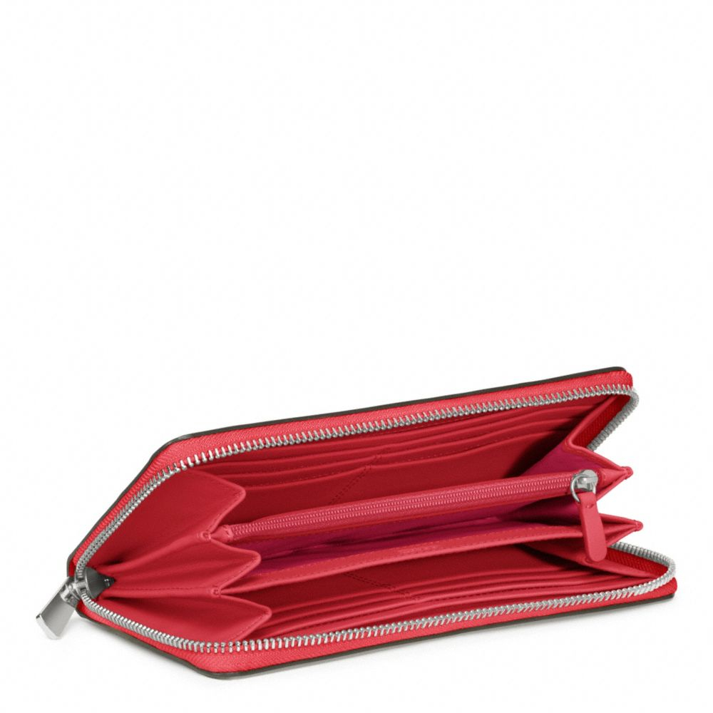 Coach Saffiano Leather Accordion Zip Wallet in Red | Lyst