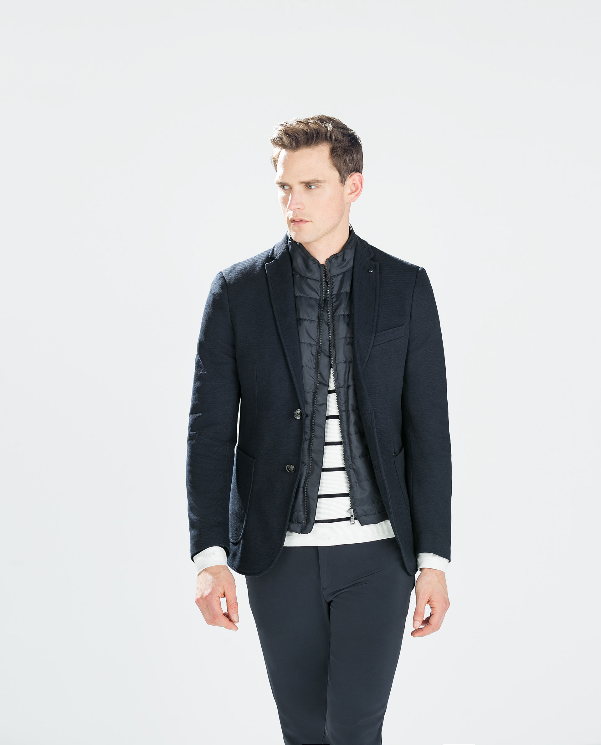 Zara Structured Blazer Structured Blazer in Blue for Men (Navy blue) Lyst
