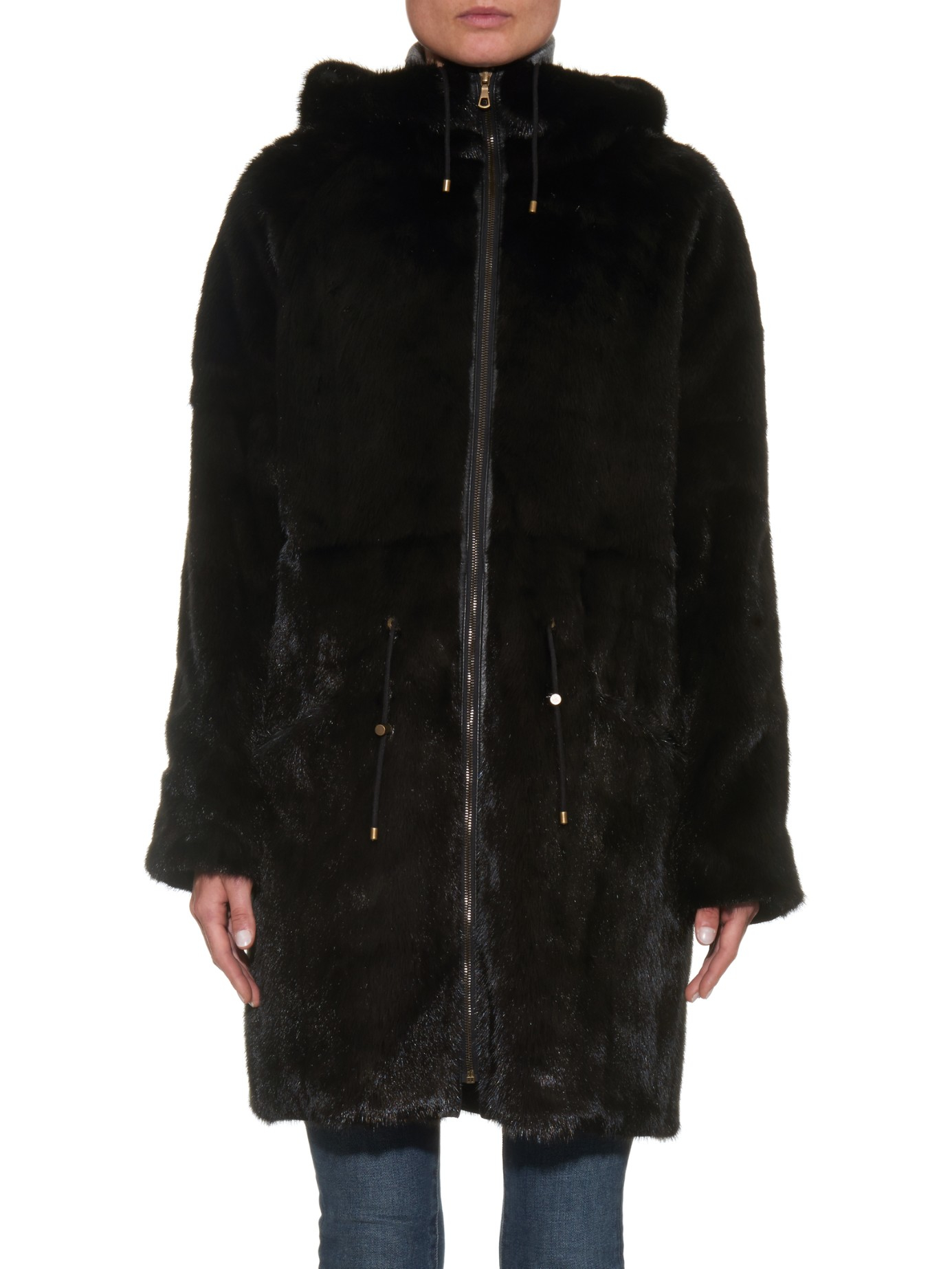 Yves salomon Reversible Mink-lined Parka in Black | Lyst