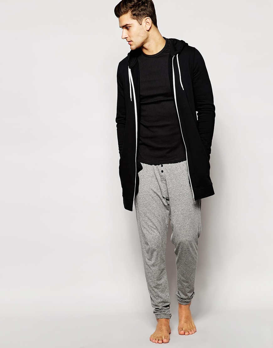 longline zip up hoodie mens