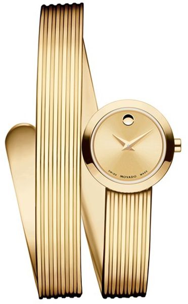 movado bangle watch gold