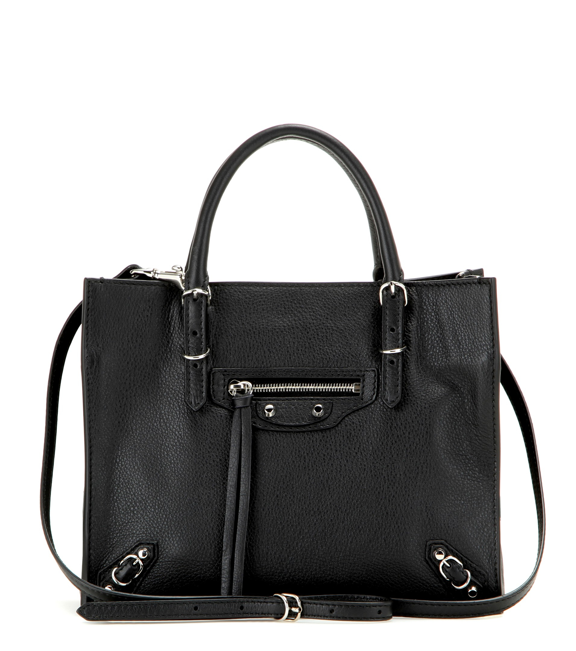 Balenciaga Mini Papier A4 Zip Around Leather Shoulder Bag in Black - Lyst