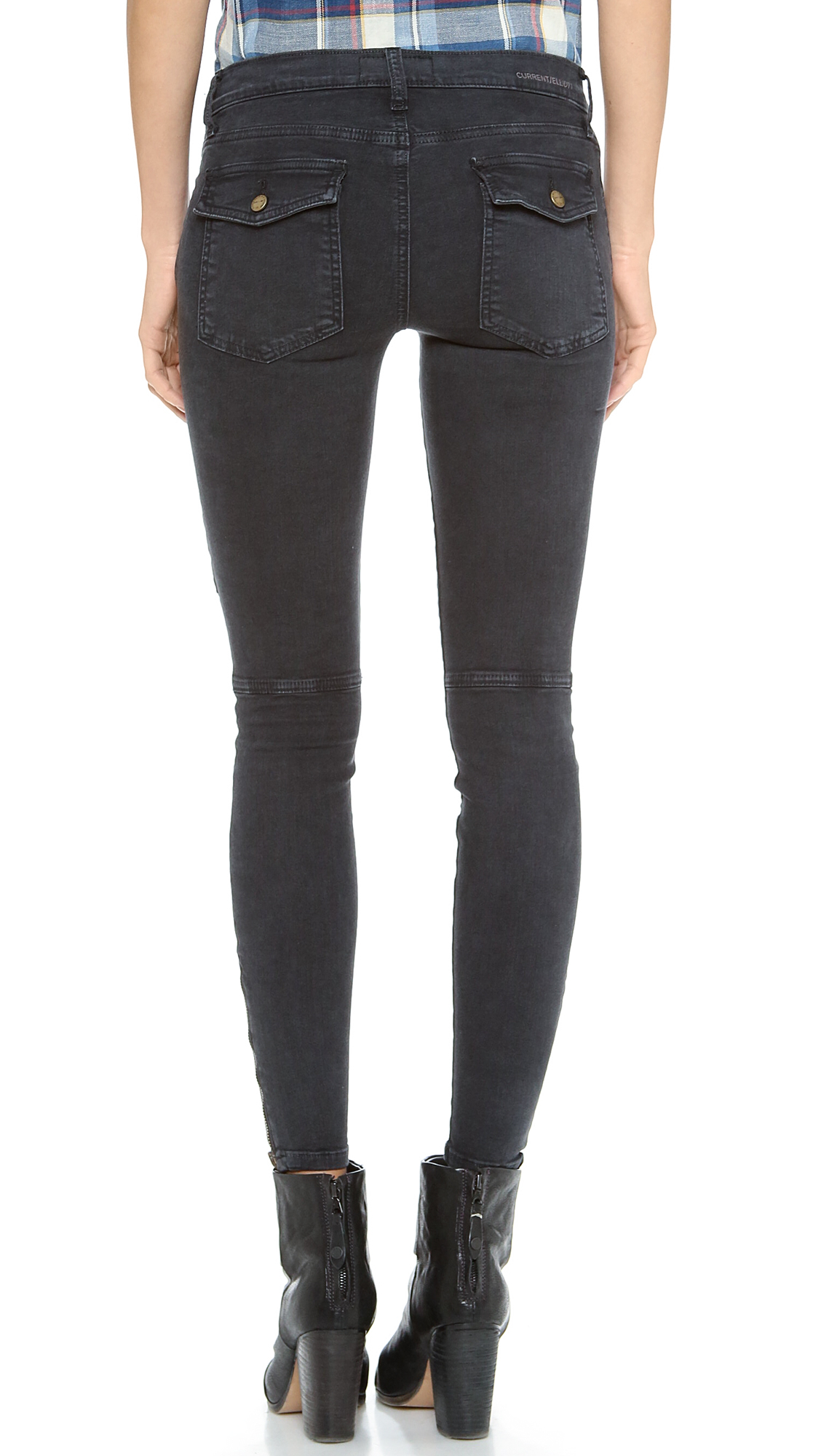 Lyst - Current/Elliott The Flat Pocket Cargo Jeans in Black