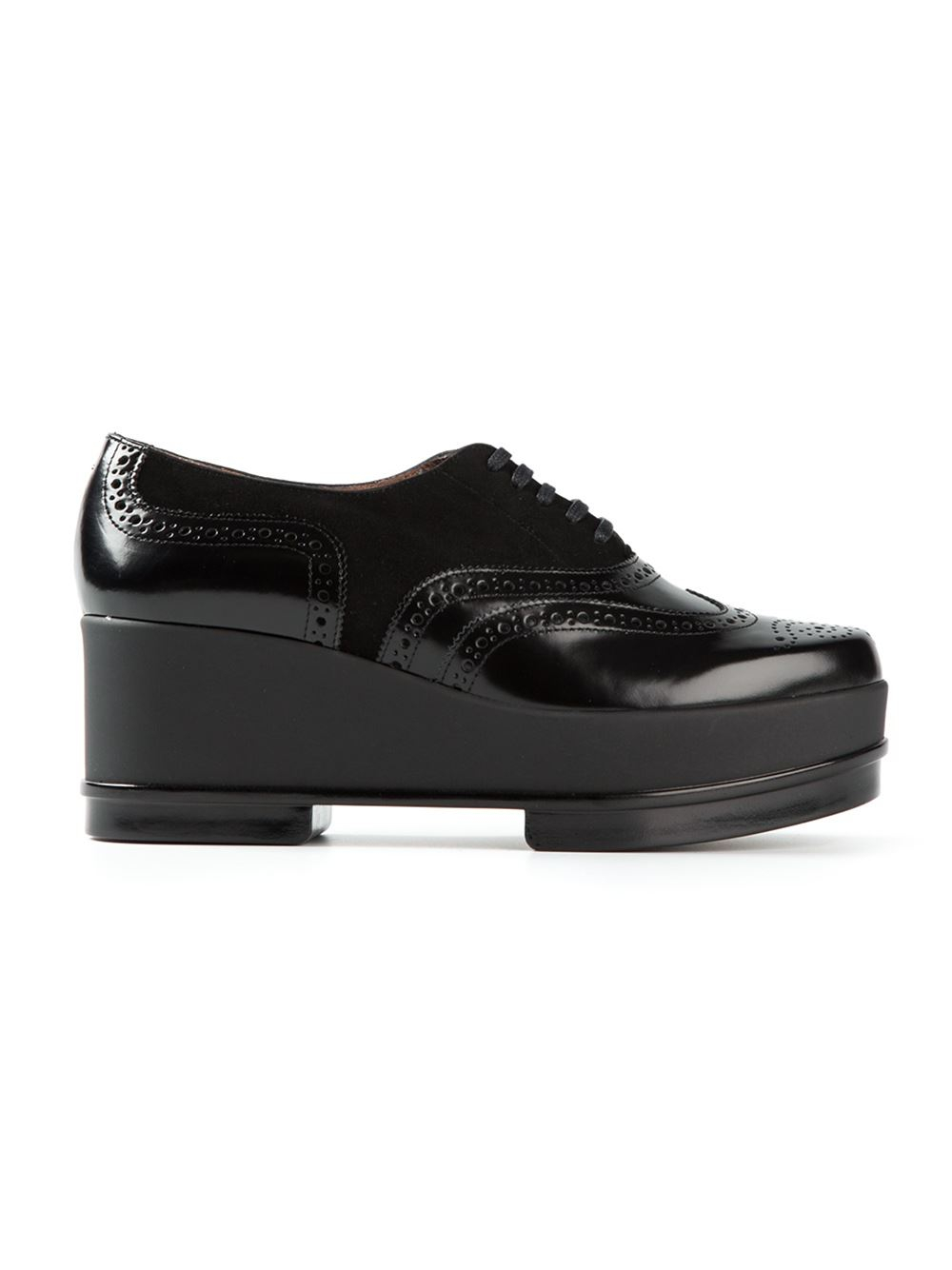 Robert Clergerie Platform Lace-Up Shoes in Black | Lyst