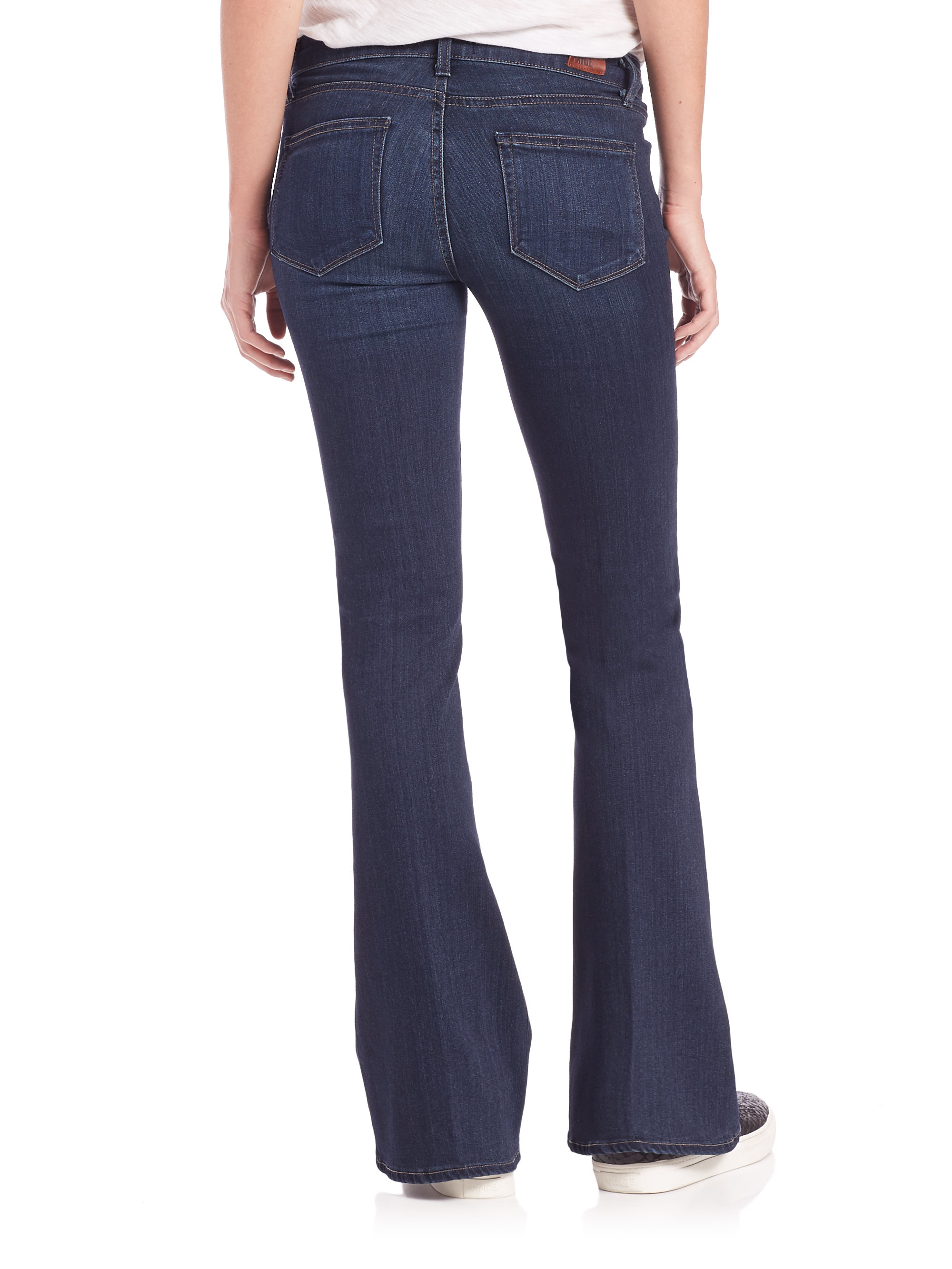 PAIGE Lou Lou Petite Flared Jeans in Blue - Lyst